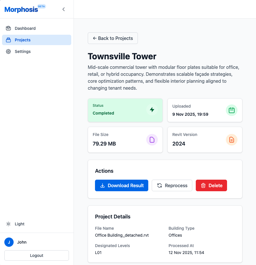 Morphosis Platform Interface